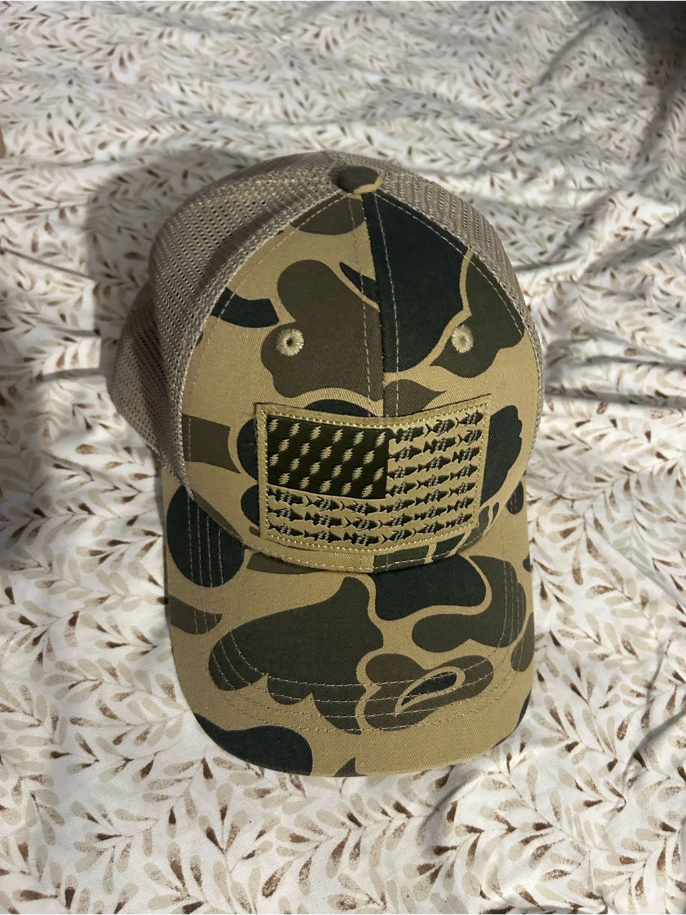 Camo Patch Trucker Hat - Olive Camo